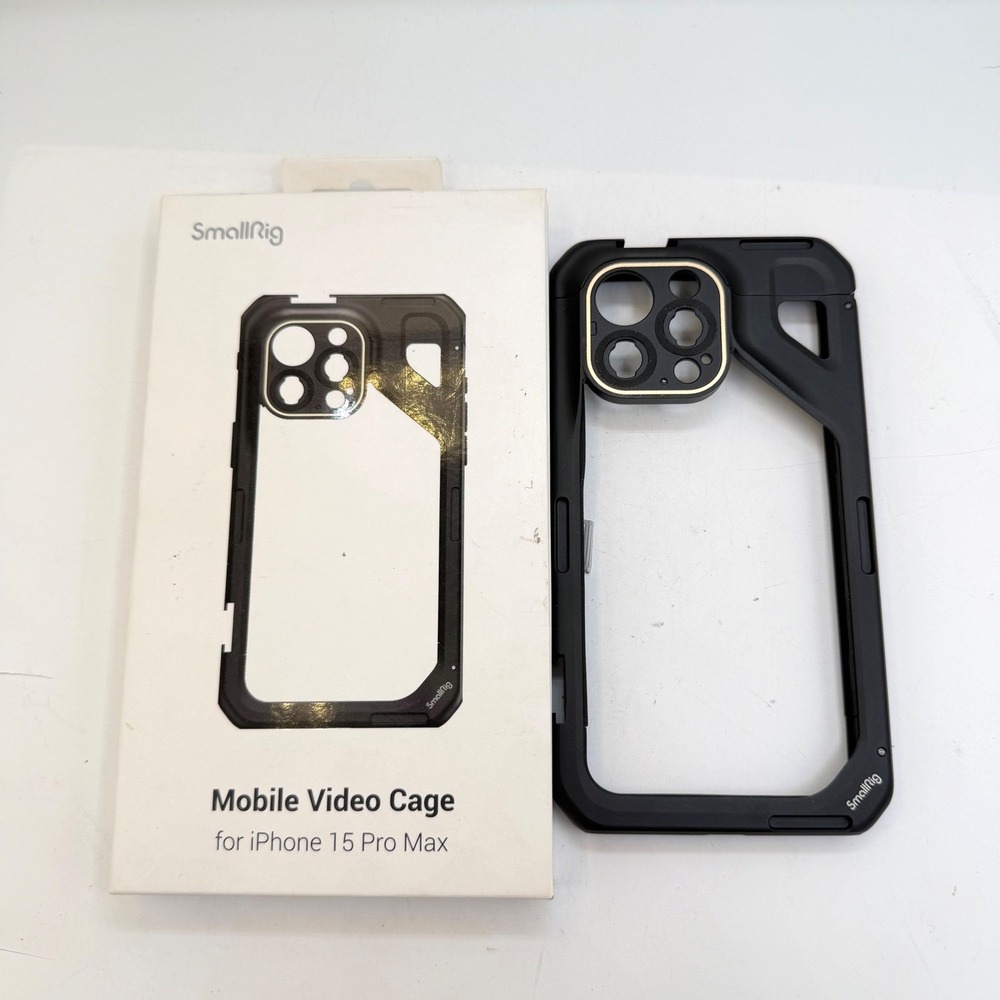 SmallRig Mobile Video Cage for iPhone 15 Pro Max Black Aluminum Rig 4391